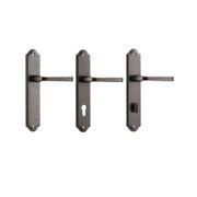 Iver Annecy Door Lever on Shouldered Backplate Distressed Nickel gallery detail image