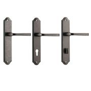 Iver Annecy Door Lever on Shouldered Backplate Distressed Nickel gallery detail image