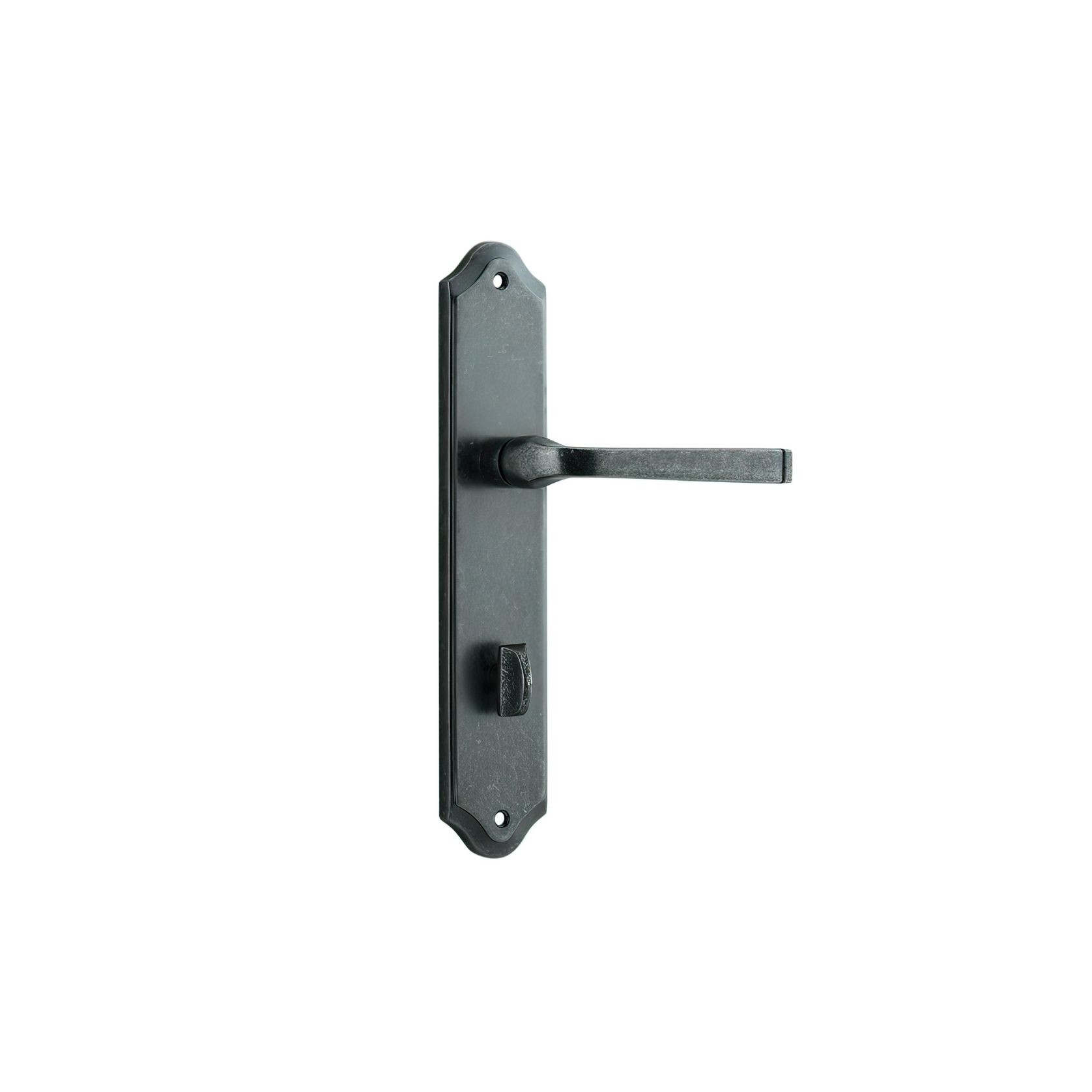 Iver Annecy Door Lever on Shouldered Backplate Distressed Nickel gallery detail image