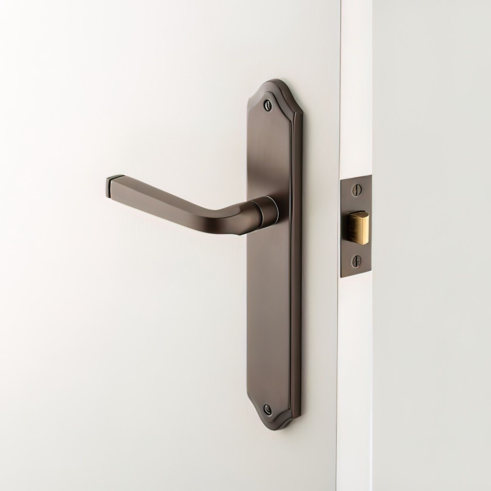 Iver Annecy Door Lever on Shouldered Backplate Satin Nickel - Customise to your needs gallery detail image