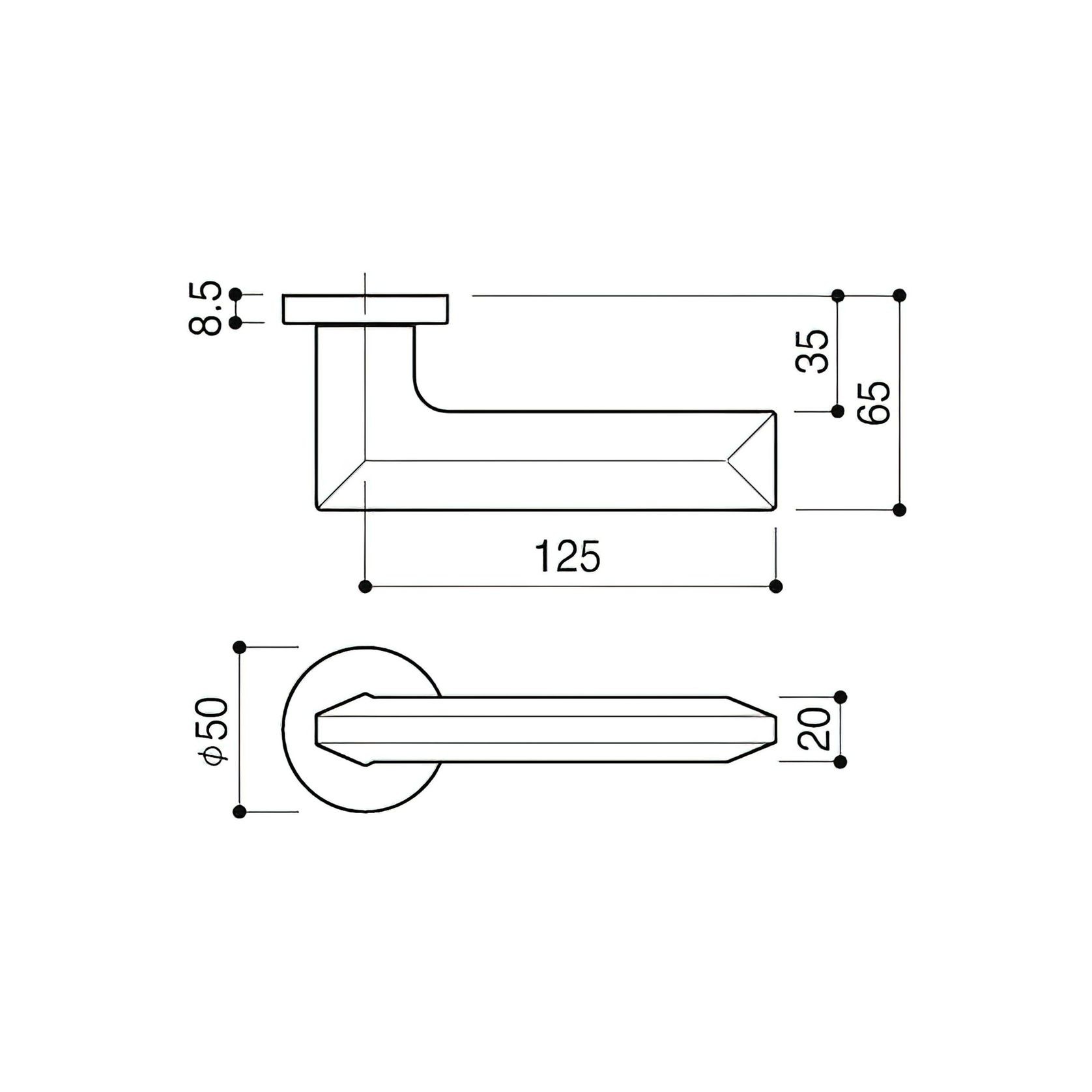 Kawajun Door Leverset Aluminium Blasted Black H3C gallery detail image
