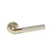 Kawajun Solid Brass and Leather Door Leverset TCC gallery detail image