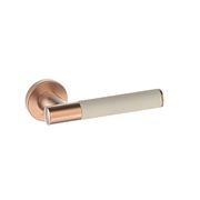 Kawajun Solid Brass and Leather Door Leverset TCC gallery detail image