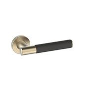 Kawajun Solid Brass and Leather Door Leverset TCC gallery detail image