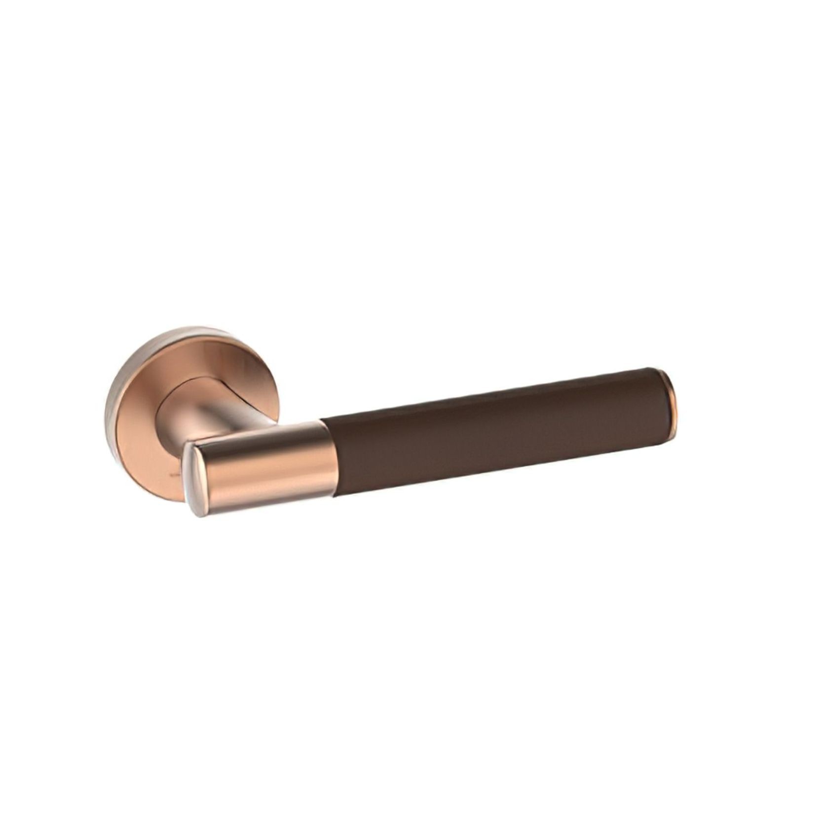 Kawajun Solid Brass and Leather Door Leverset TCC gallery detail image