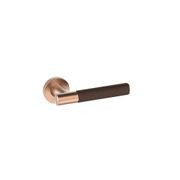 Kawajun Solid Brass and Leather Door Leverset TCC gallery detail image