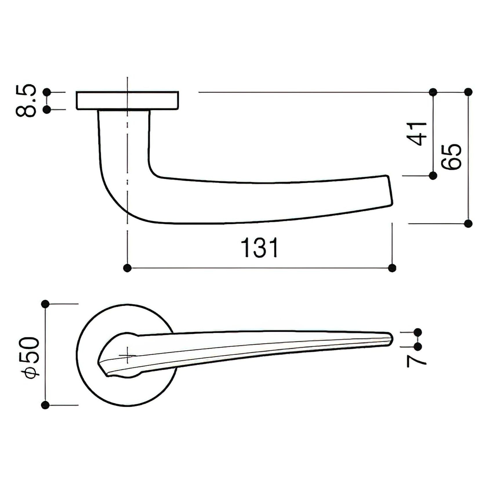 Kawajun Solid Door Lever HWC gallery detail image