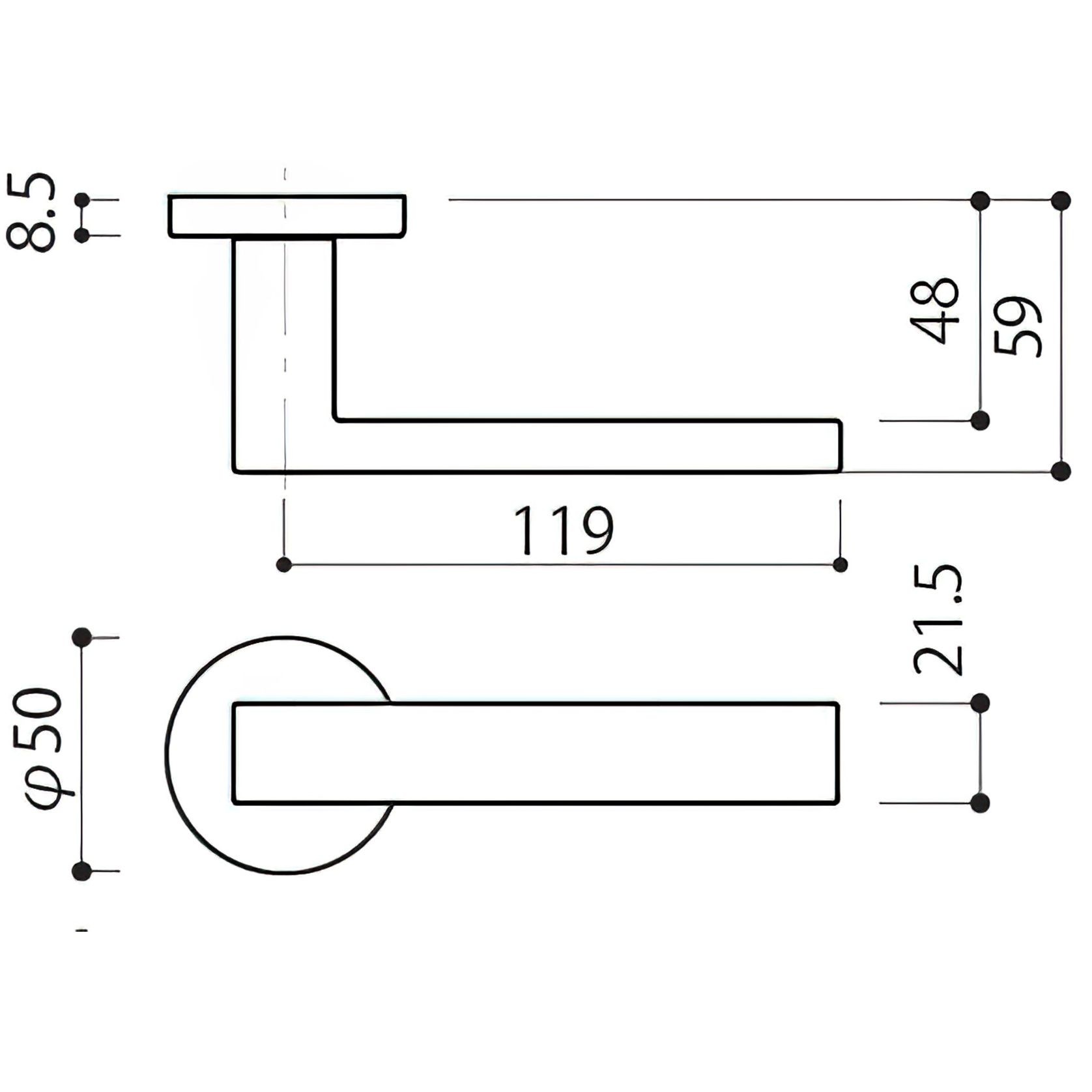 Kawajun TSC Blasted Black Aluminium Door Leverset gallery detail image