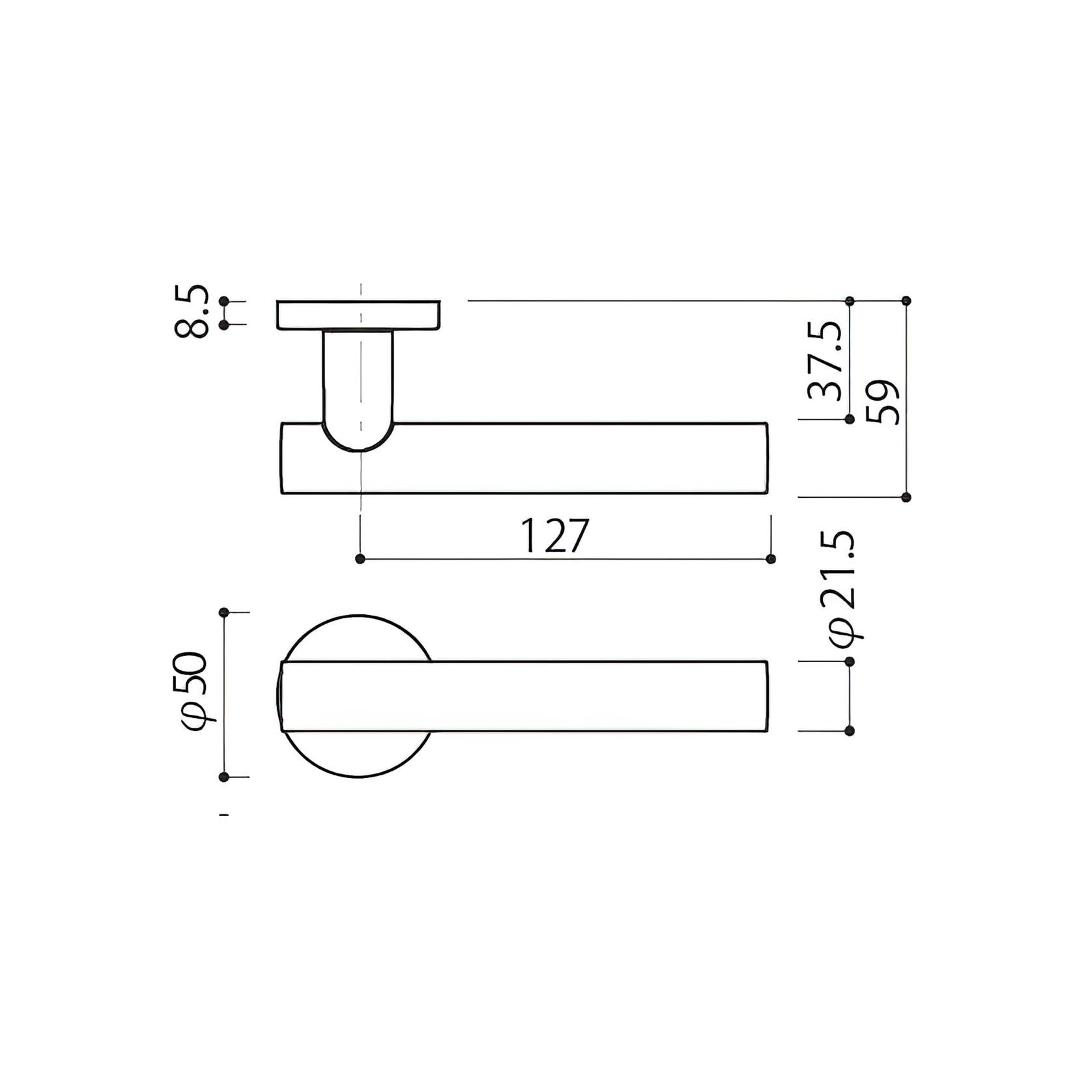 Kawajun TWC Blasted Black Aluminium Door Leverset gallery detail image