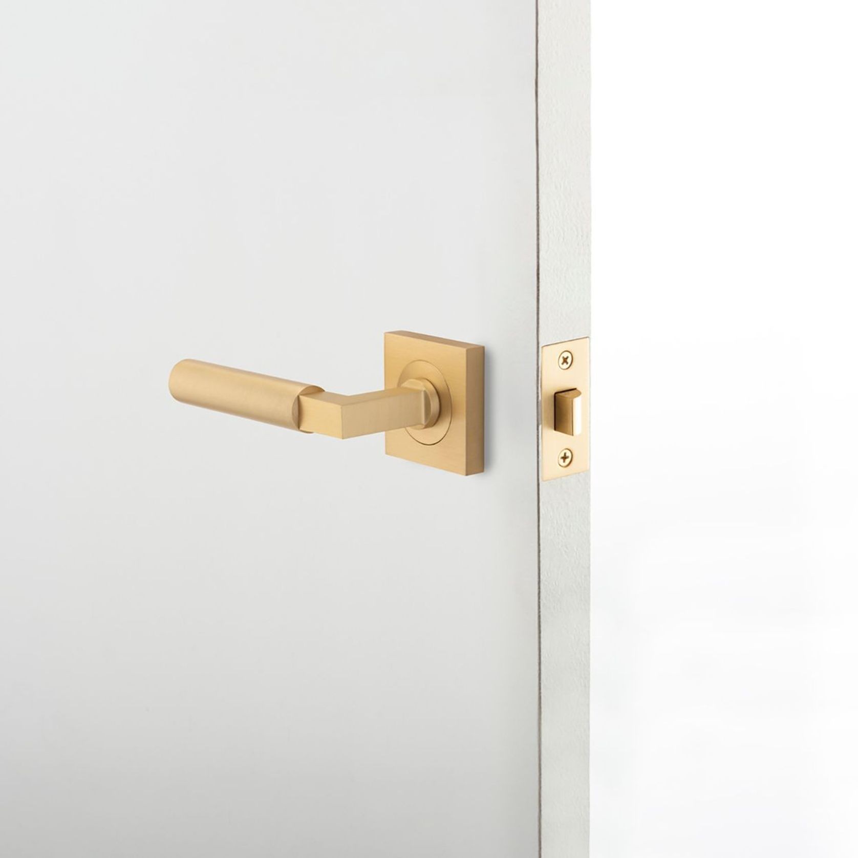 Iver Berlin Door Lever Handle on Square Rose Passage gallery detail image