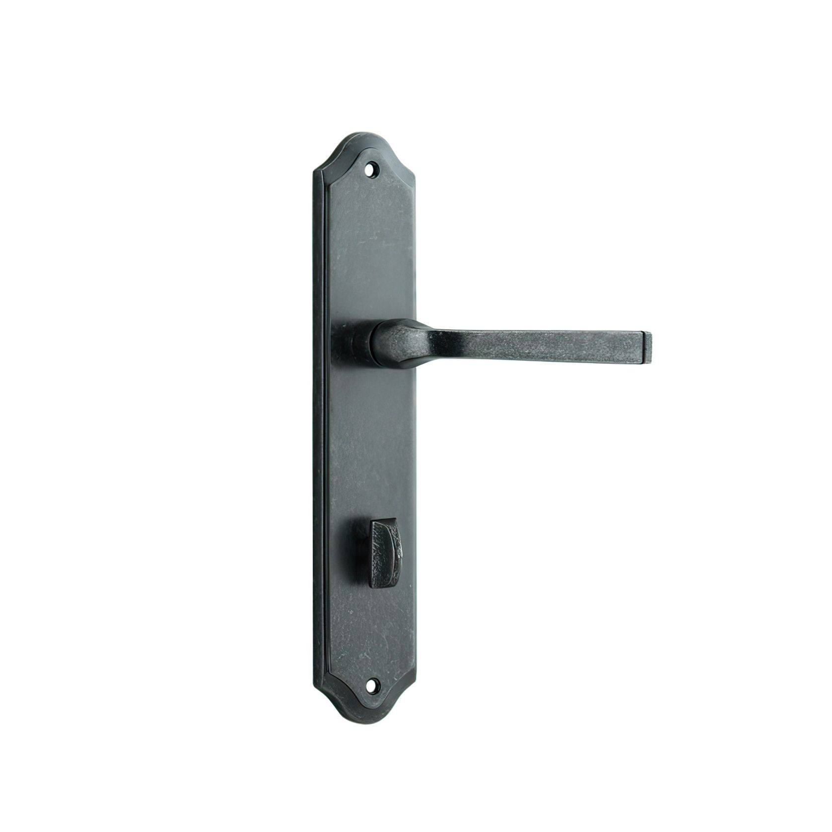 Door Lever on Shouldered Backplate Distressed Nickel gallery detail image