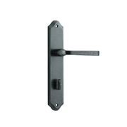 Door Lever on Shouldered Backplate Distressed Nickel gallery detail image