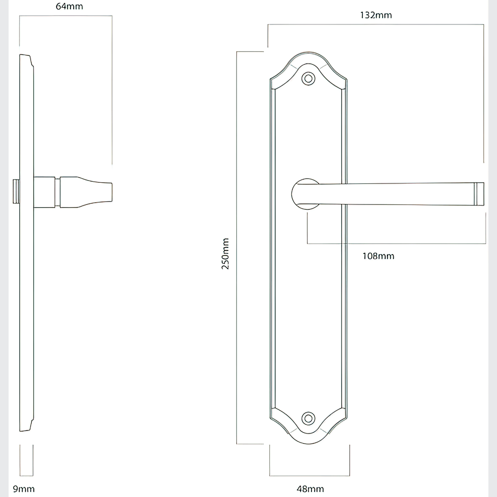Door Lever on Shouldered Backplate Distressed Nickel gallery detail image