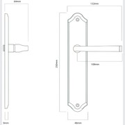 Door Lever on Shouldered Backplate Distressed Nickel gallery detail image