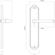 Door Lever on Shouldered Backplate Distressed Nickel gallery detail image