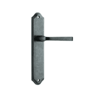 Door Lever on Shouldered Backplate Distressed Nickel gallery detail image