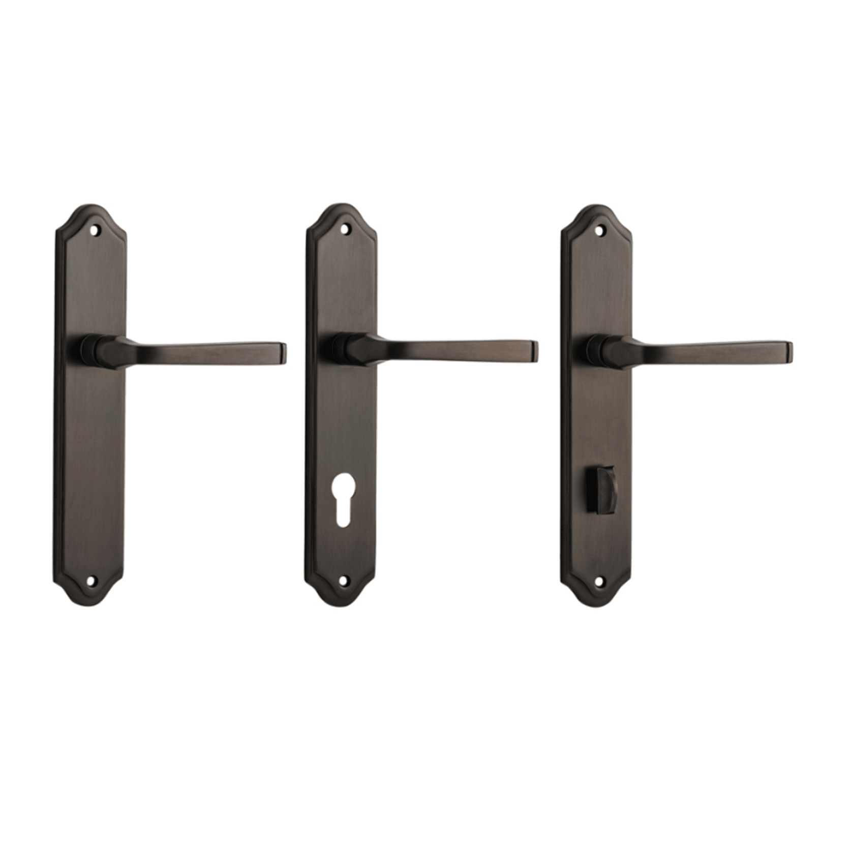 Door Lever on Shouldered Backplate Signature Brass gallery detail image
