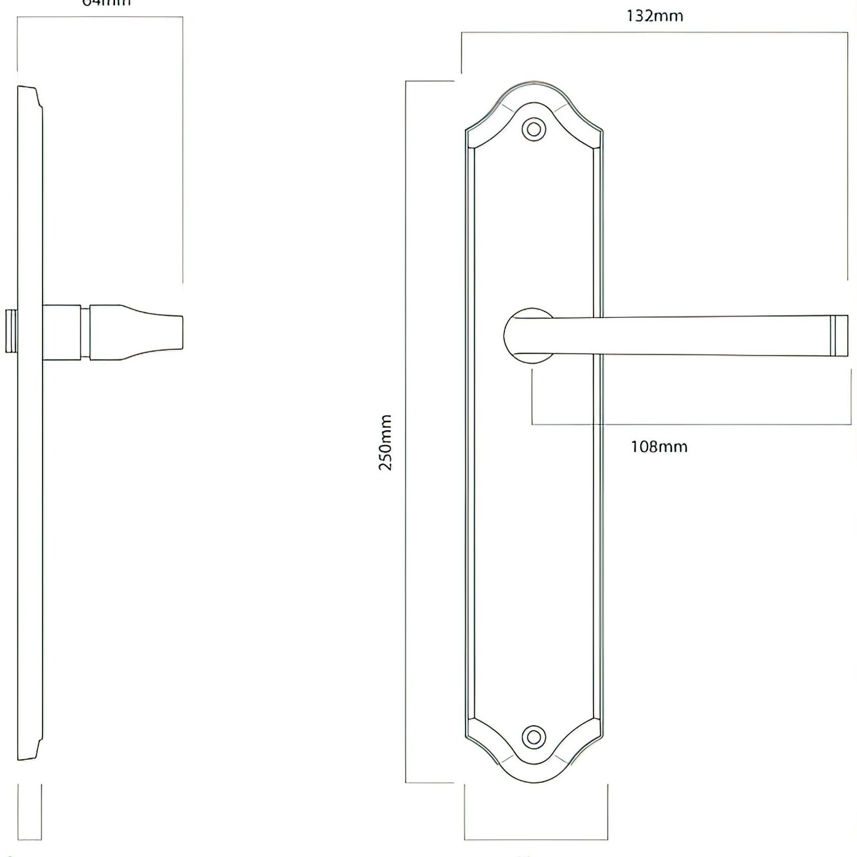 Door Lever on Shouldered Backplate Signature Brass gallery detail image