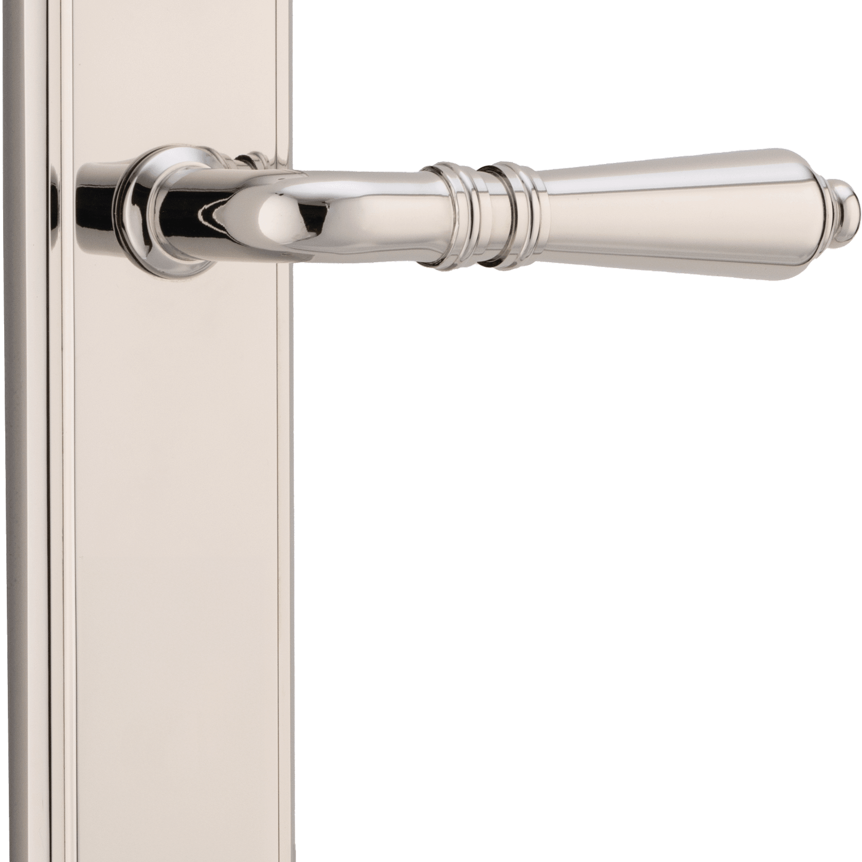Sarlat Lever - Stepped Backplate | Polished Nickel gallery detail image
