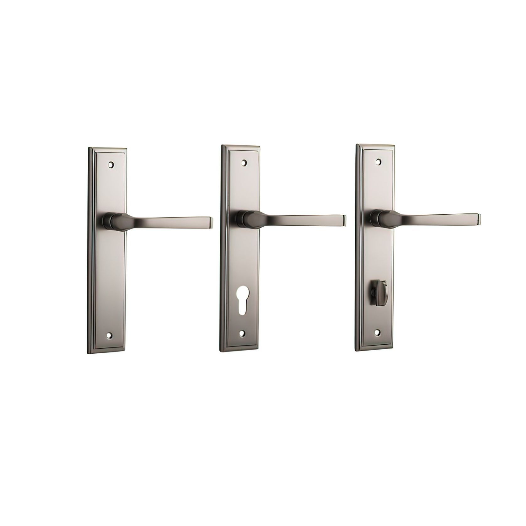 Iver Annecy Door Lever on Stepped Backplate Satin Nickel - Customise to your needs gallery detail image