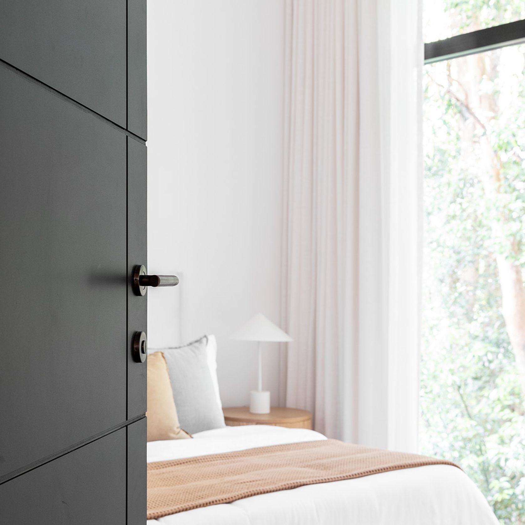 Davis Door Handle | Brushed Gunmetal gallery detail image