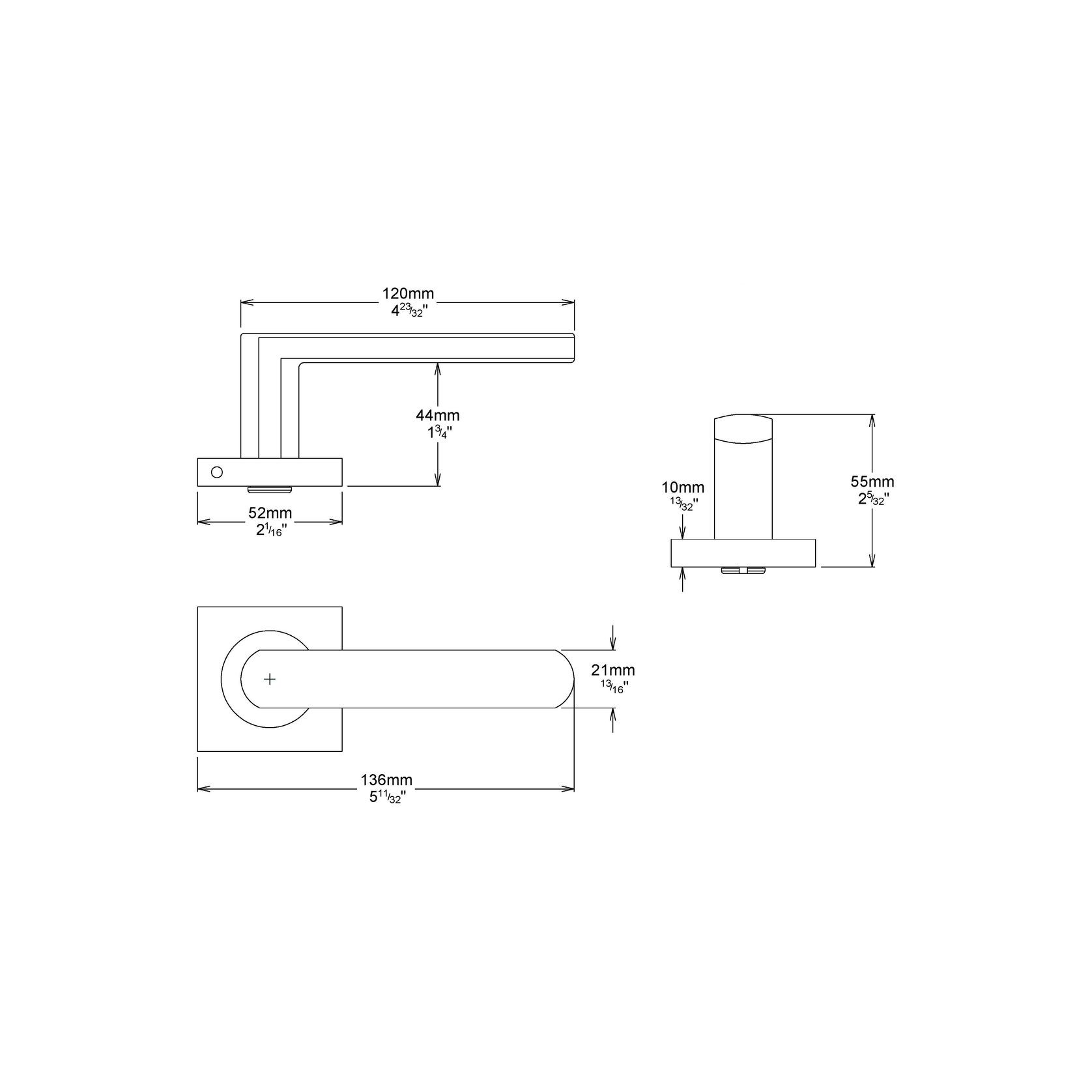 Iver Osaka Door Lever Handle on Square Rose gallery detail image