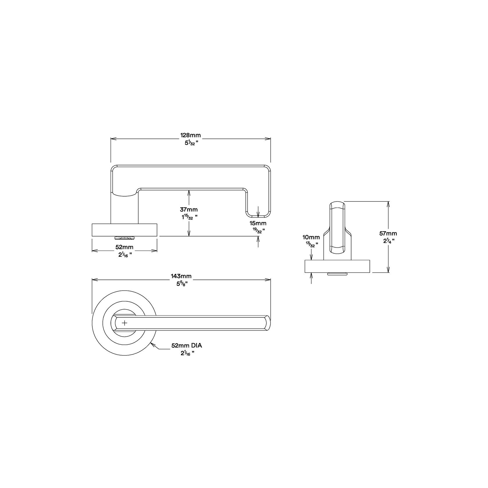 Iver Baltimore Return Door Lever Handle on Round Rose gallery detail image
