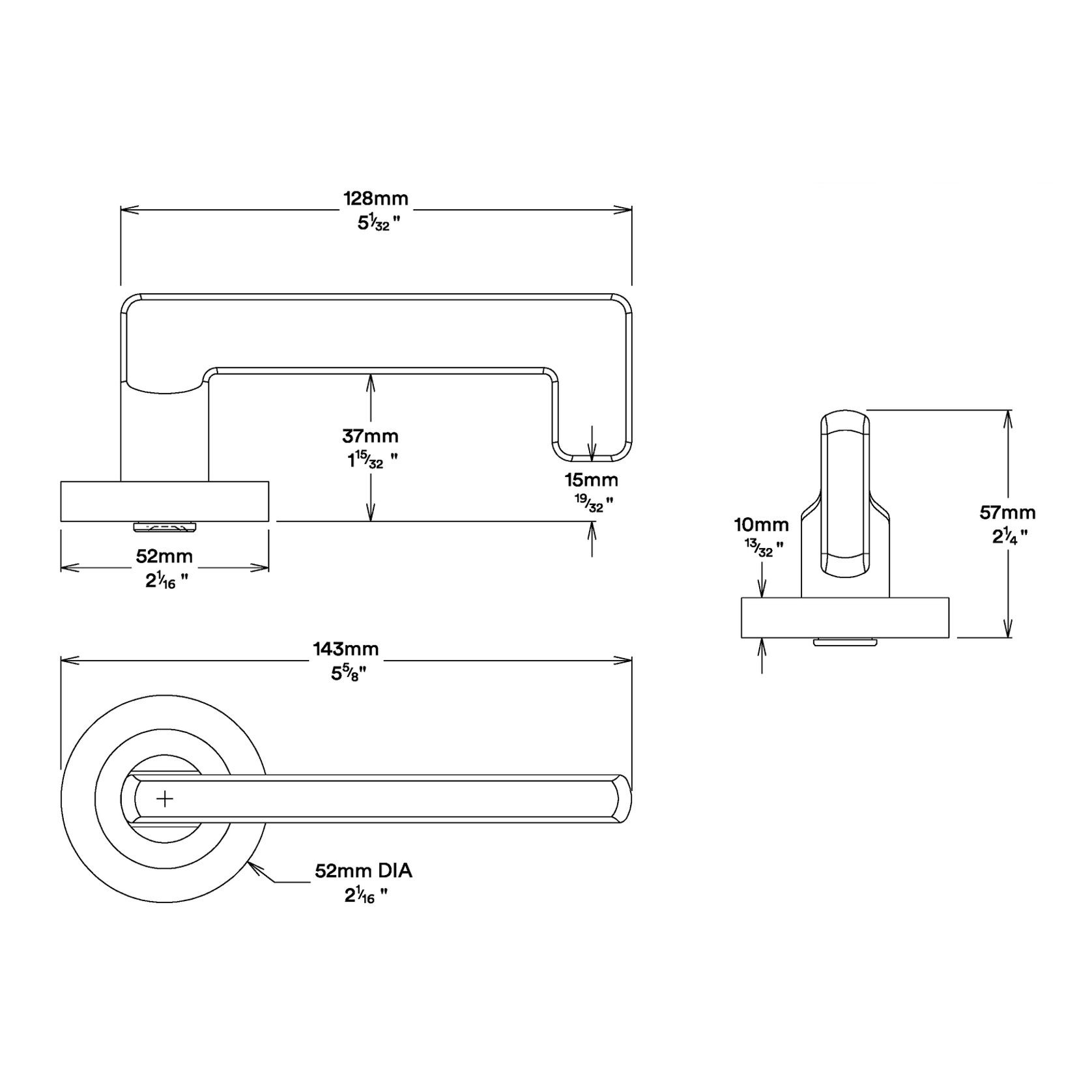 Iver Baltimore Return Door Lever Handle on Round Rose gallery detail image