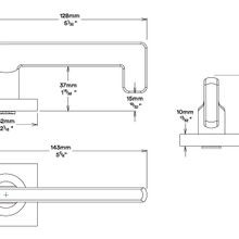 Iver Baltimore Return Door Lever Handle on Square Rose gallery detail image