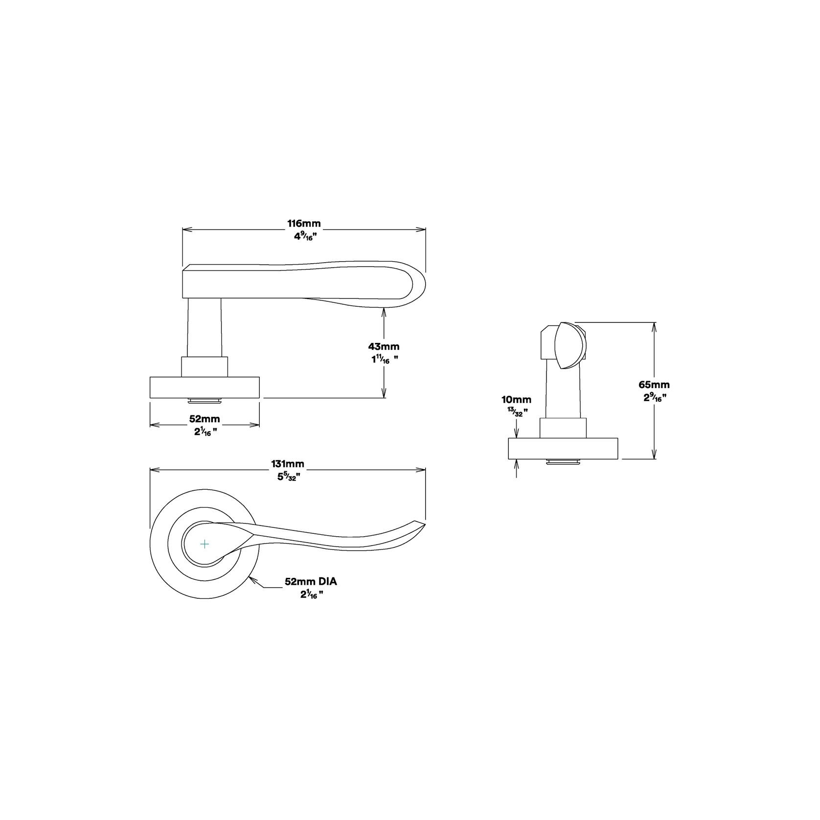 Iver Stirling Door Lever Handle on Round Rose gallery detail image