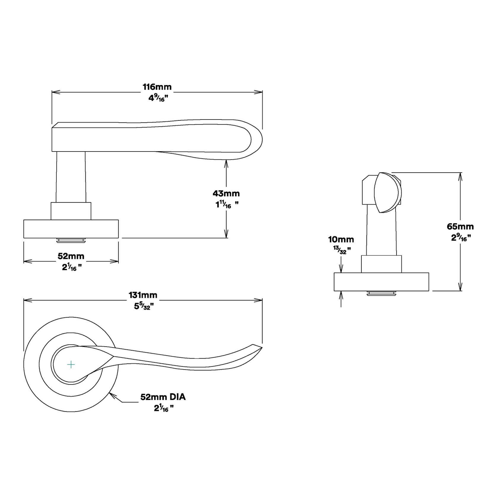 Iver Stirling Door Lever Handle on Round Rose gallery detail image