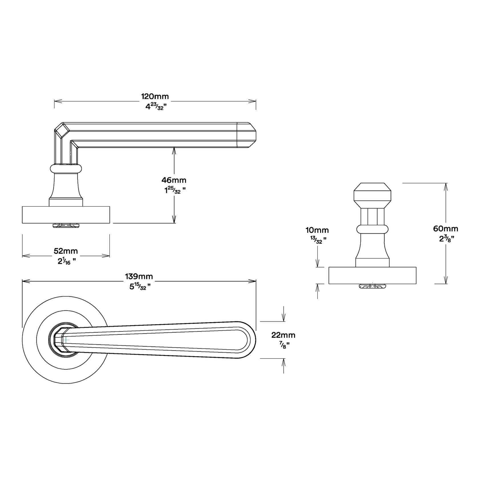 Iver Copenhagen Door Lever Handle on Round Rose gallery detail image