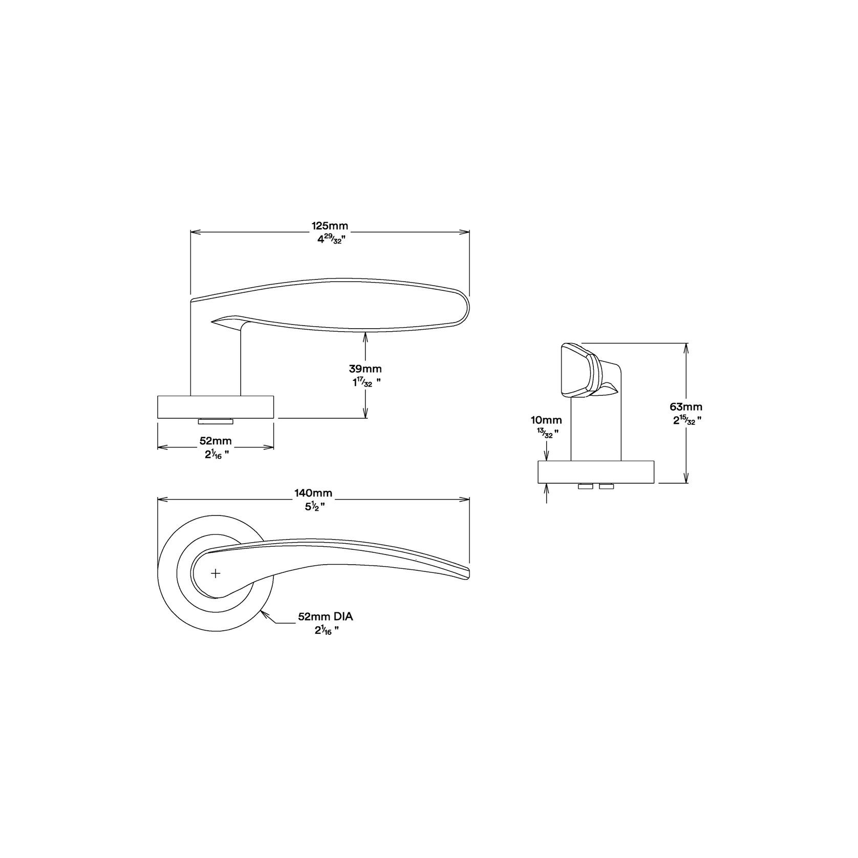 Iver Oxford Door Lever Handle on Round Rose gallery detail image