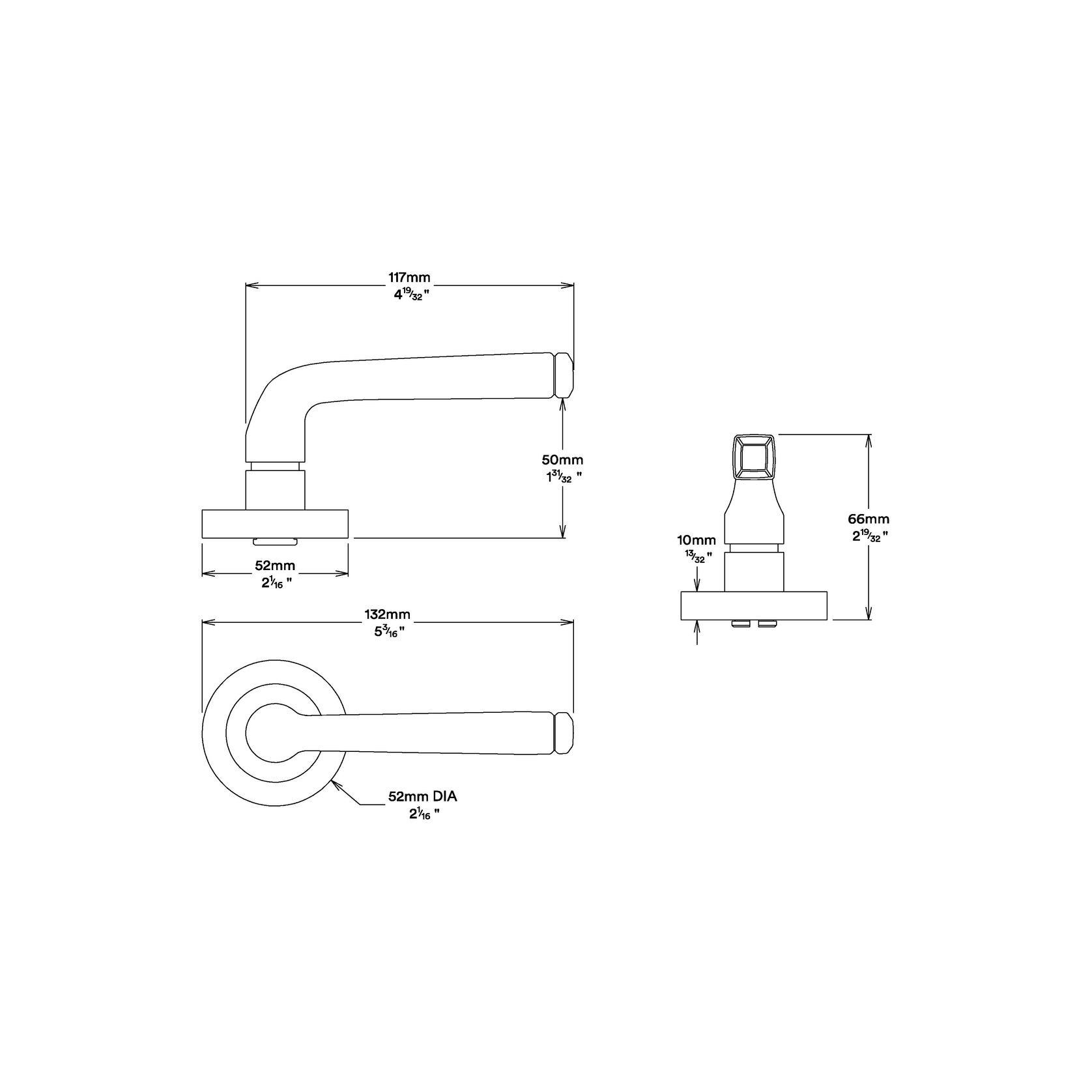 Iver Annecy Door Lever Handle on Round Rose gallery detail image