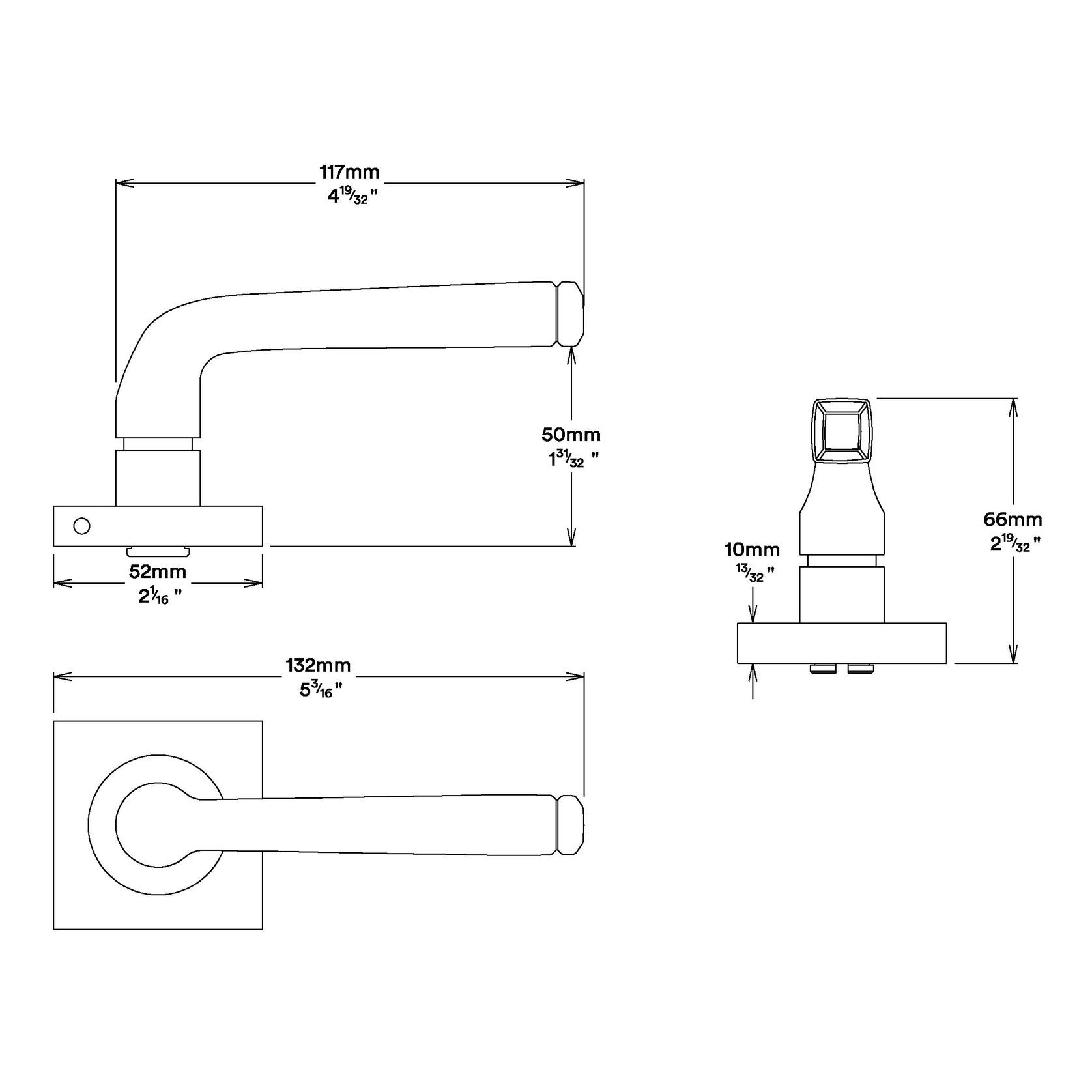 Iver Annecy Door Lever Handle on Square Rose gallery detail image