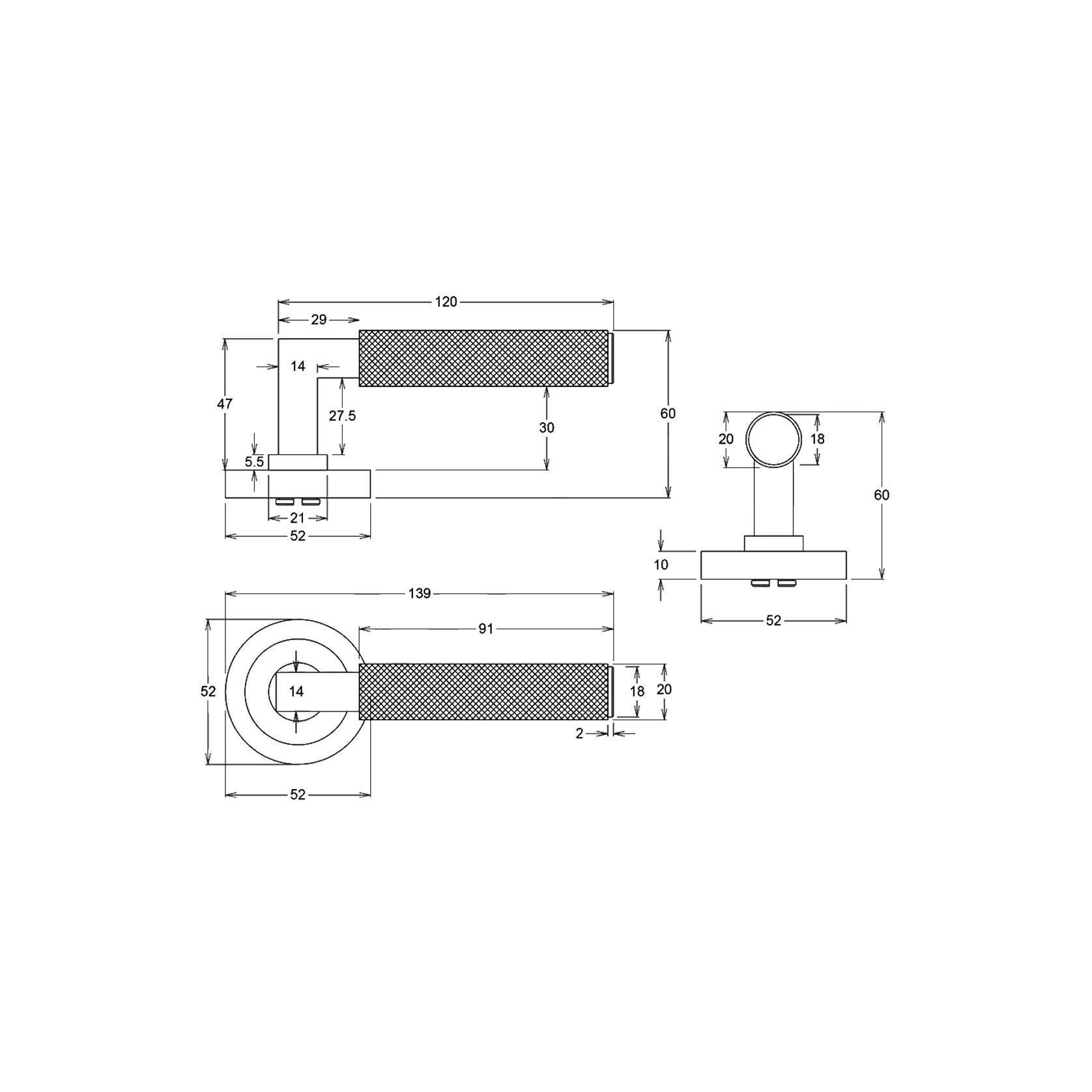 Iver Brunswick Door Lever Handle on Round Rose Passage gallery detail image