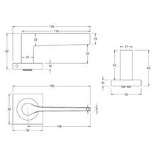 Iver Como Door Lever Handle on Square Rose Passage gallery detail image