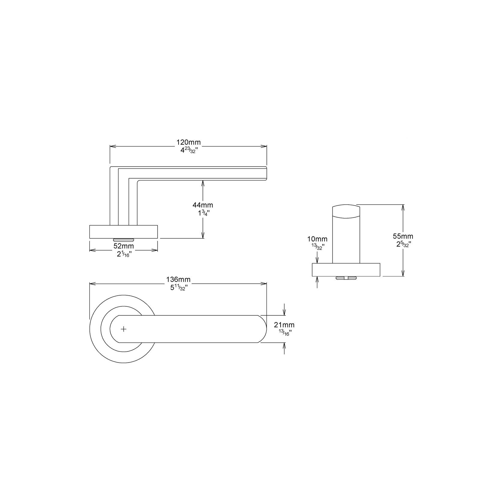 Iver Osaka Door Lever Handle on Round Rose gallery detail image