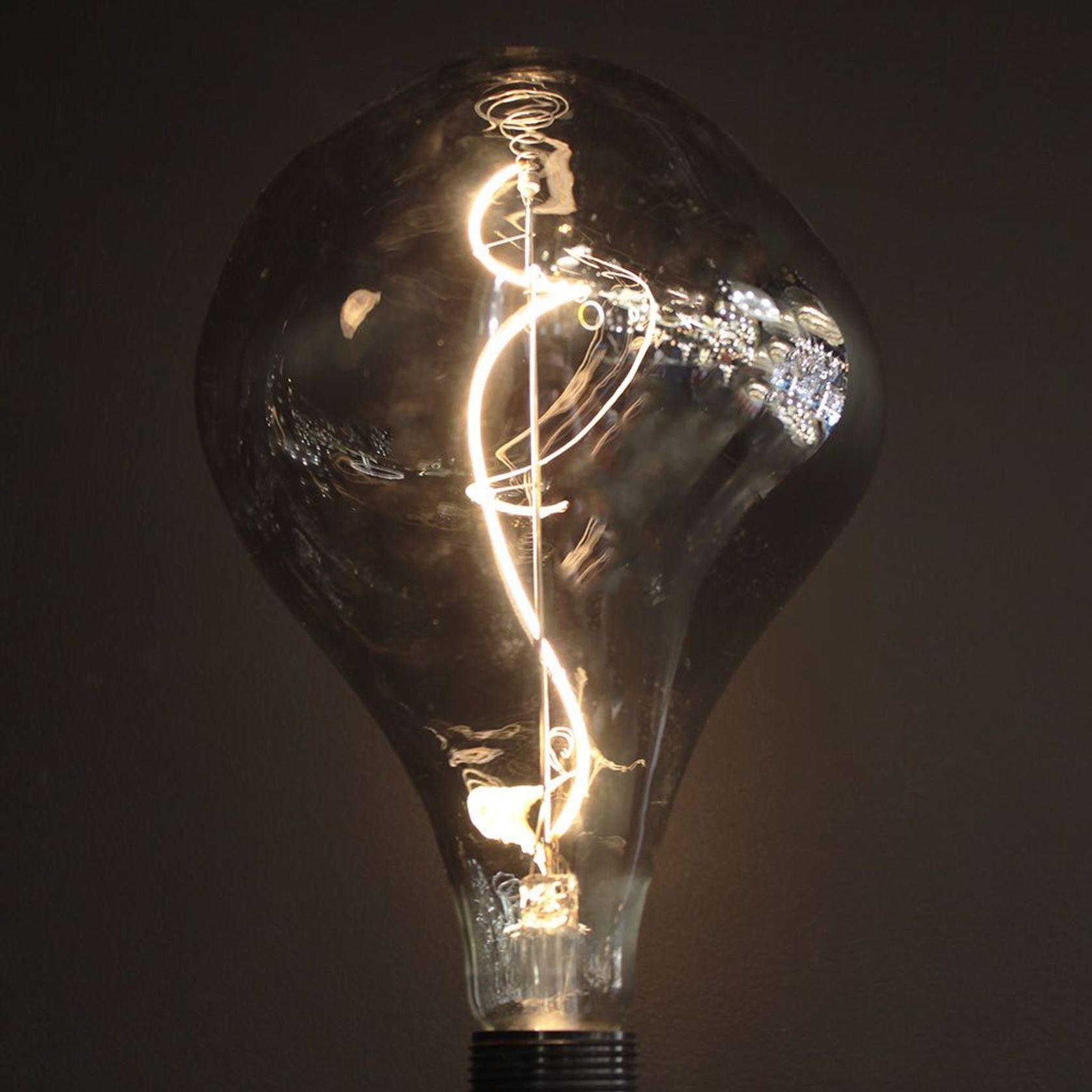 A165 Organic Shape Smoke grey glass E27 Light Bulb gallery detail image
