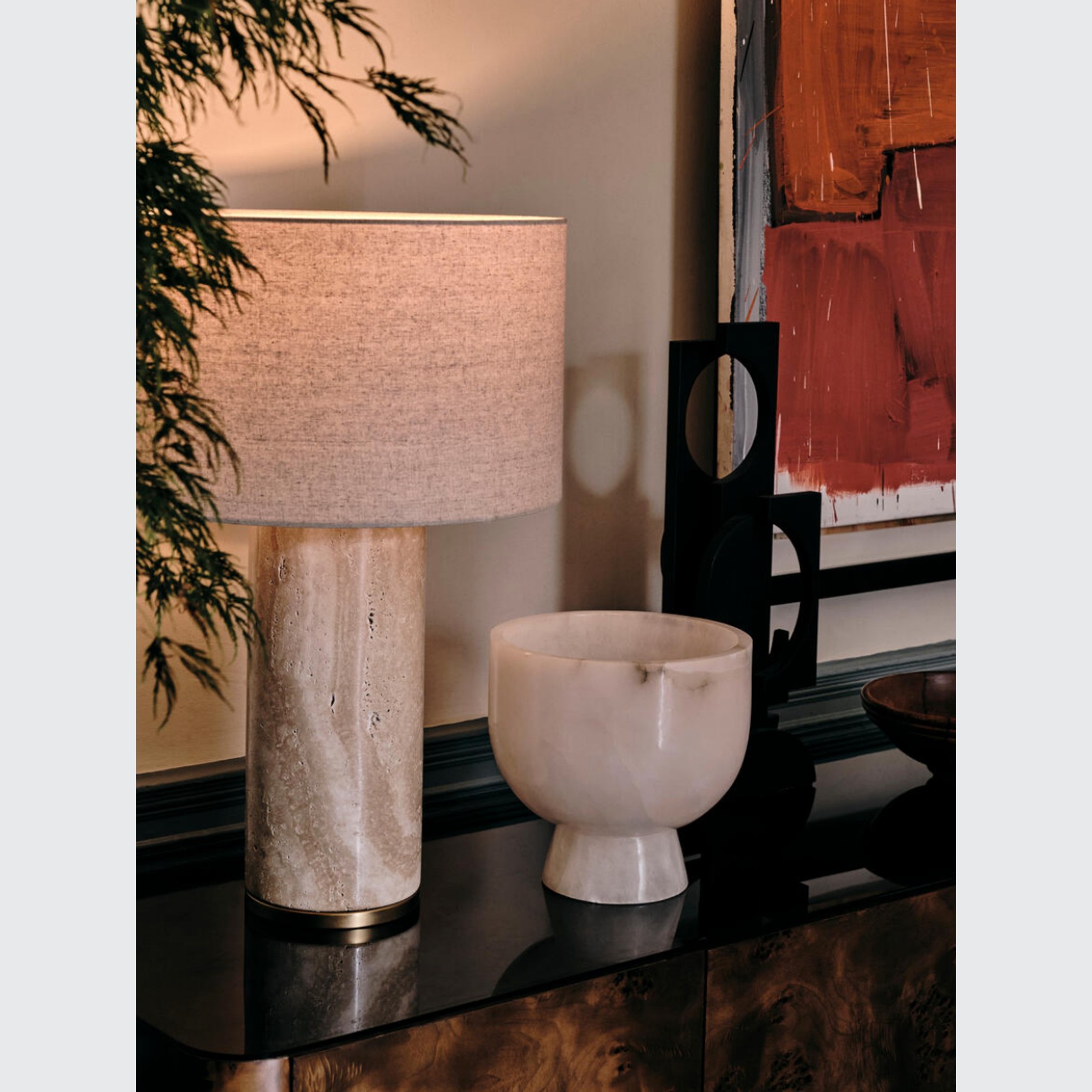 Soho Home | Remi Stone Table Lamp | Medium gallery detail image