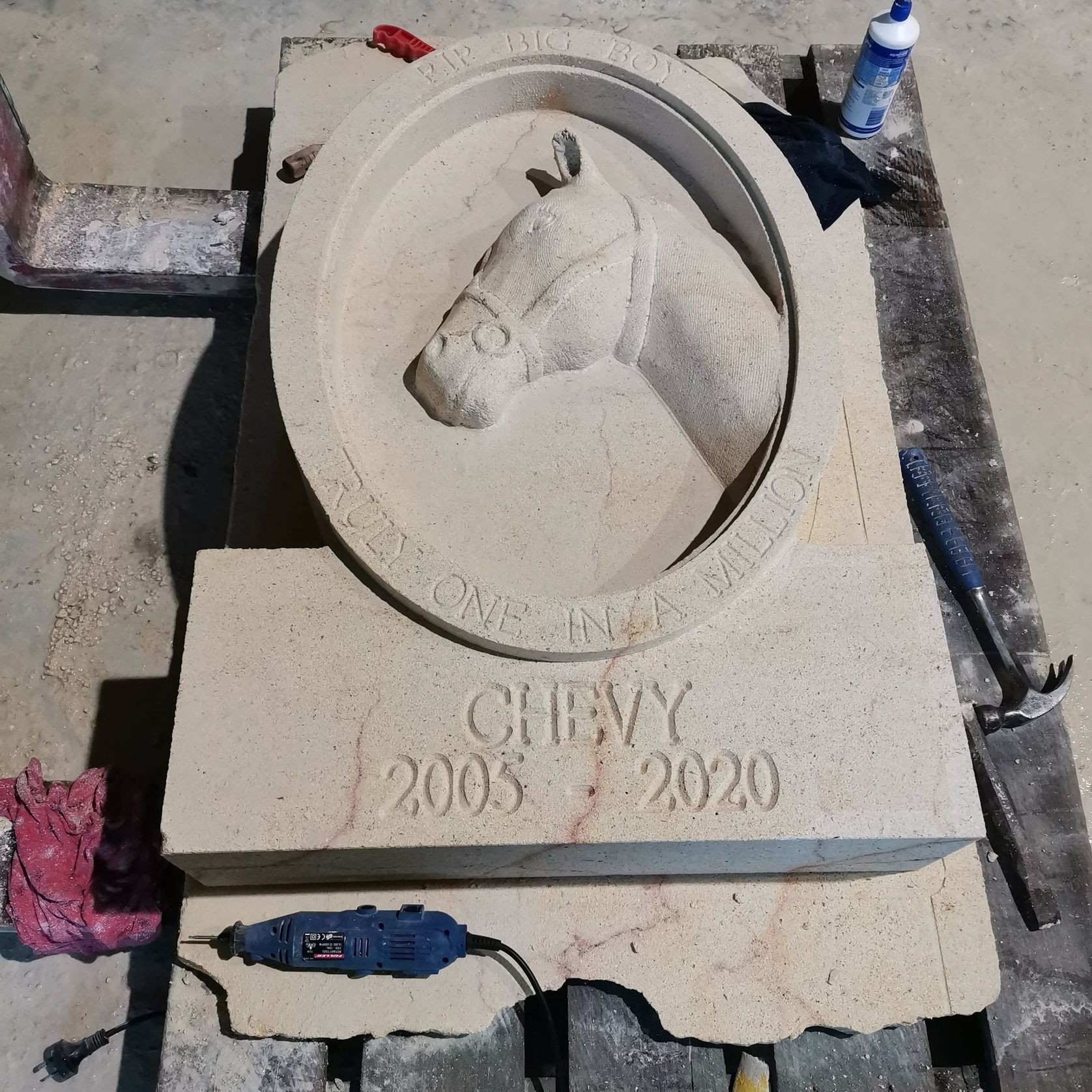 Limestone Engraved Name & Date Stones gallery detail image