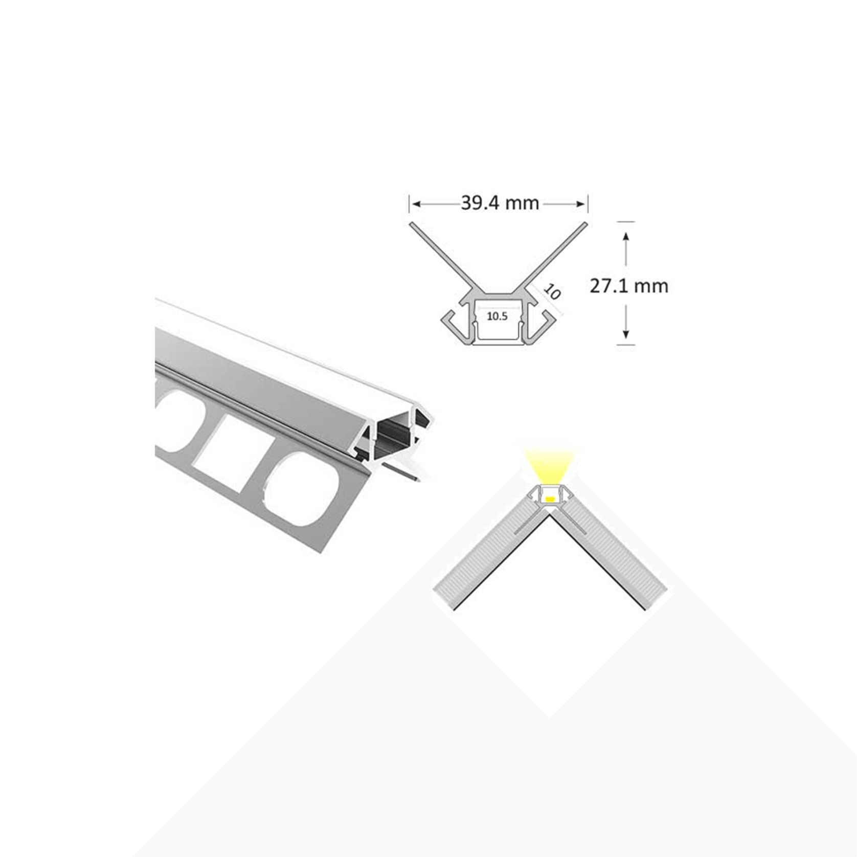 Trimless Outer Corner Extrusion gallery detail image