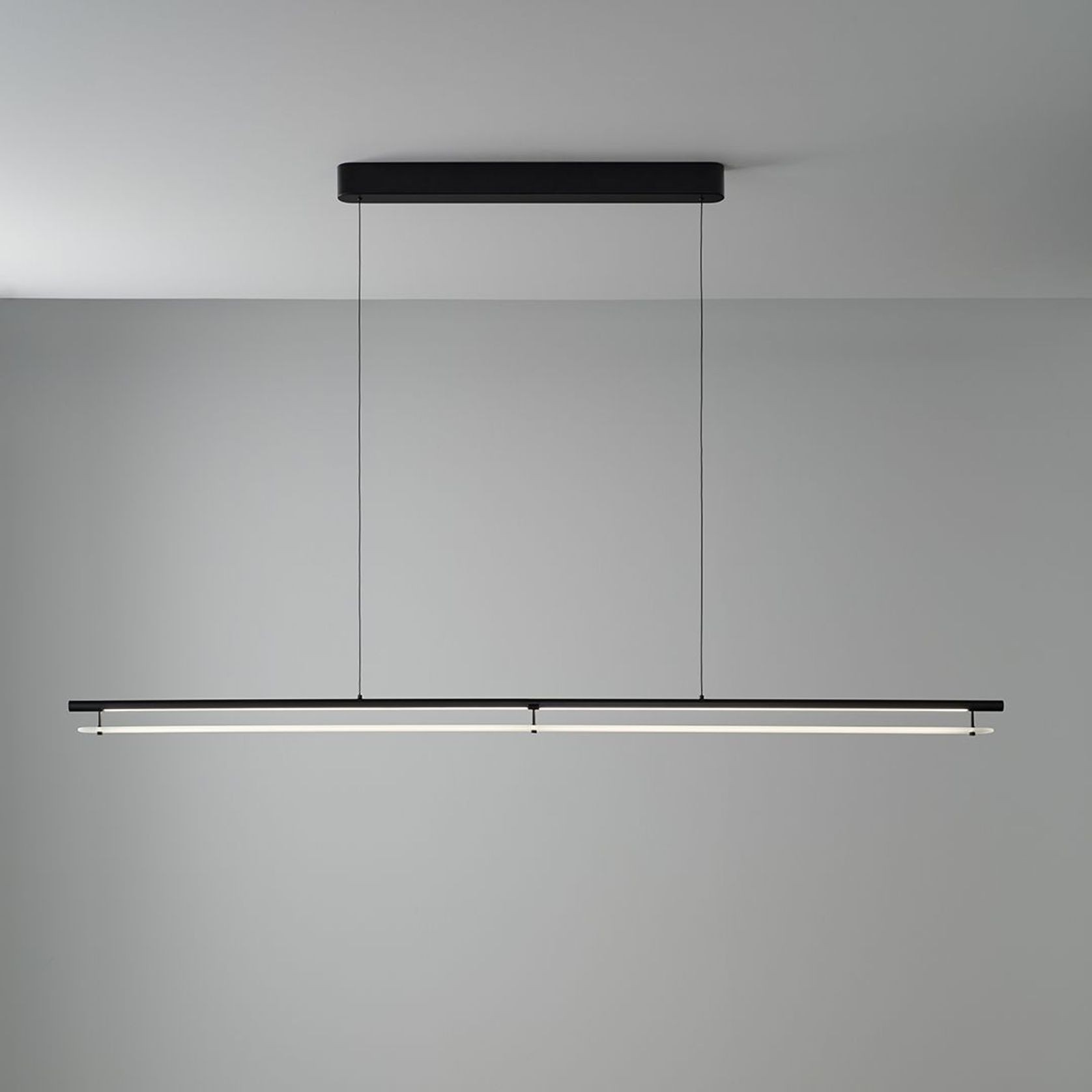 Edward LED Linear Pendant in Matte Black gallery detail image