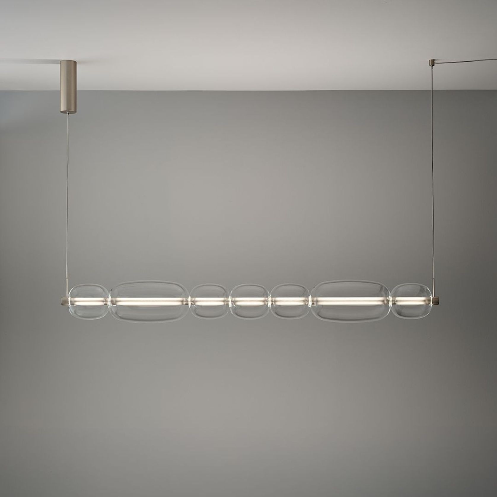 Insider LED Linear Glass Pendant in Nickel gallery detail image