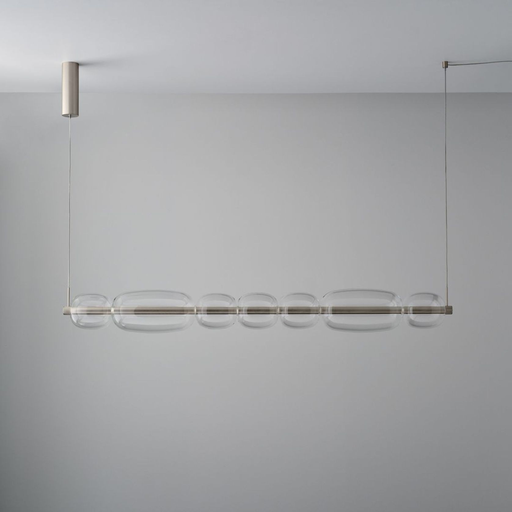 Insider LED Linear Glass Pendant in Nickel gallery detail image
