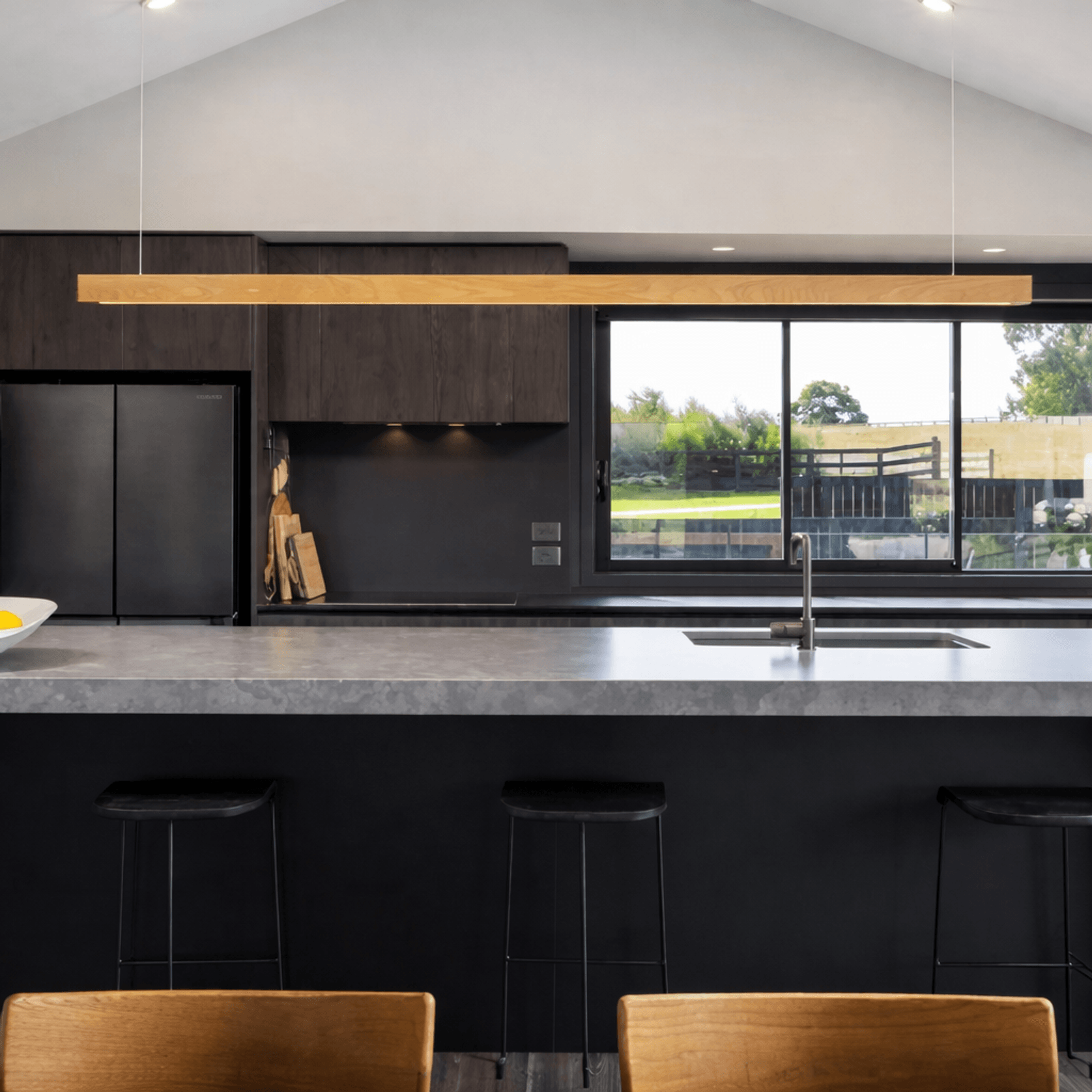 Capsühl Linear LED Pendant Oak gallery detail image