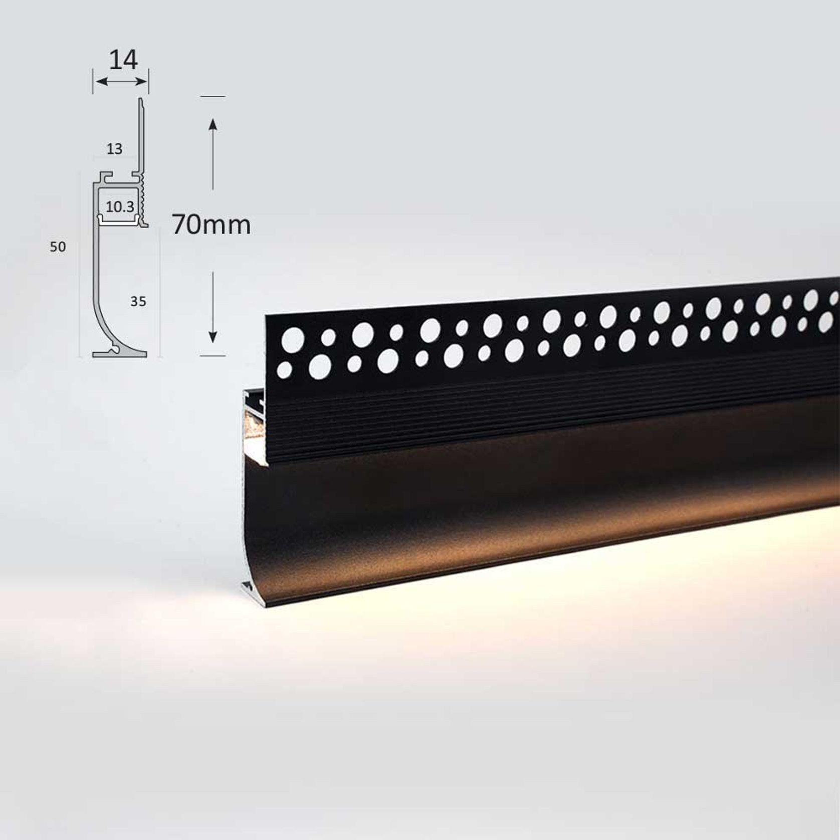 LED Skirting Board -Black Aluminum Baseboard Extrusion gallery detail image