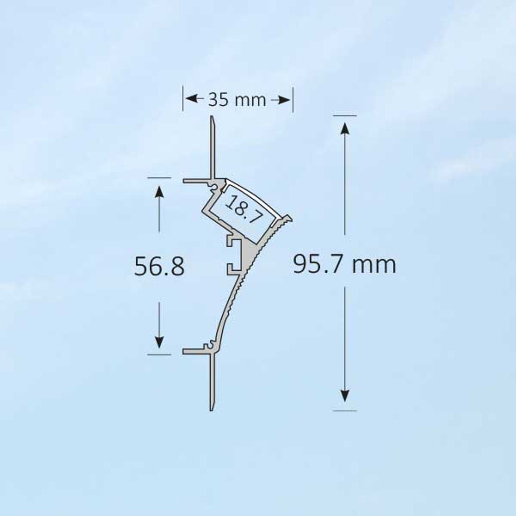 Extruded Aluminium Cornice Profile TL017 gallery detail image