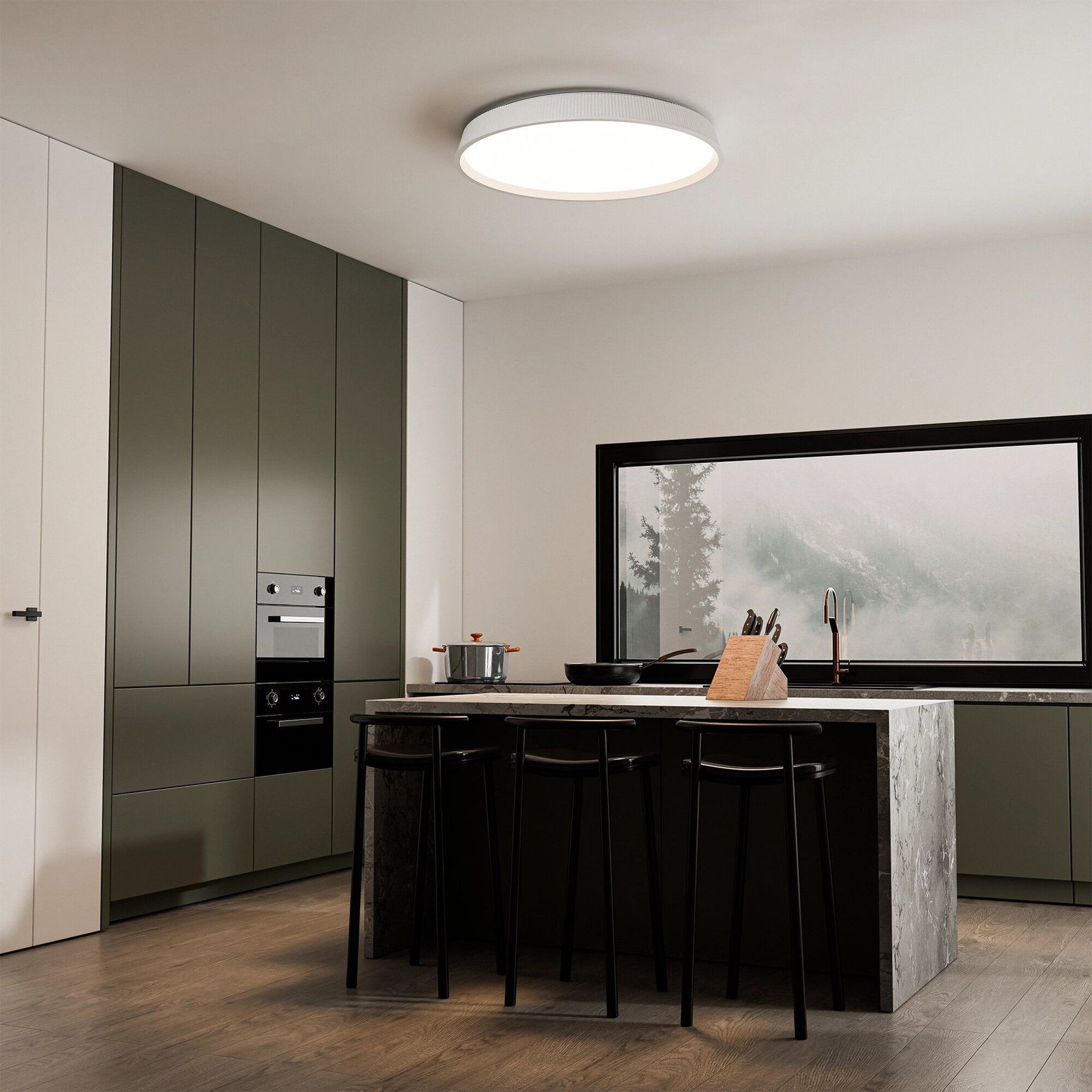Kinglet Ribbed Ceiling Light gallery detail image
