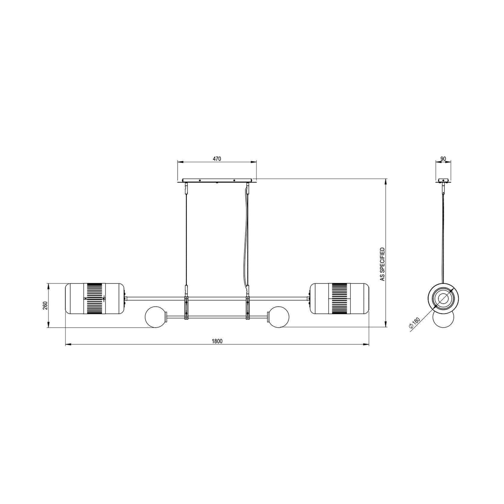 Lizak Linear Pendant Light gallery detail image